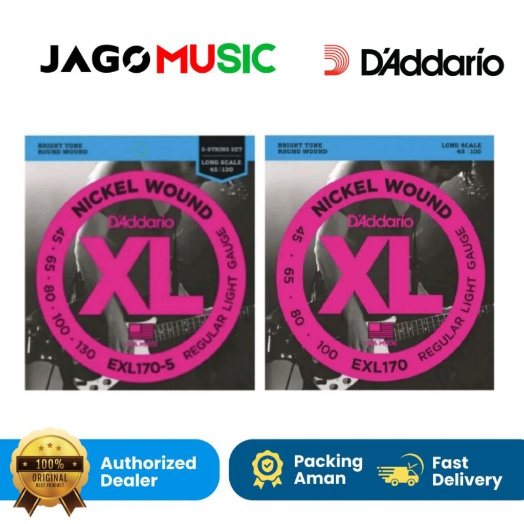 Senar Gitar Bass Daddario 5 String Daddario EXL170-5 Senar Daddario EXL 170 Original