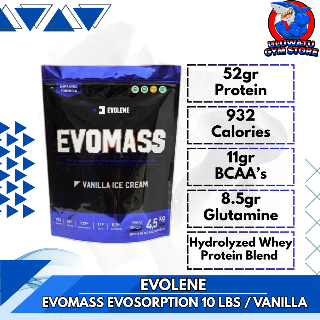 EVOLENE EVOMASS 10lb 10 LBS Evo Mass Gainer BPOM Evo Lene - Susu Fitness Penggemuk