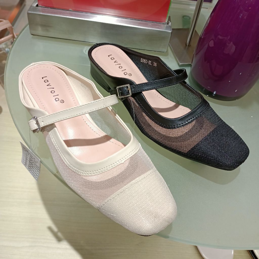 sepatu selop/mules wanita heels 3cm LAVIOLA original