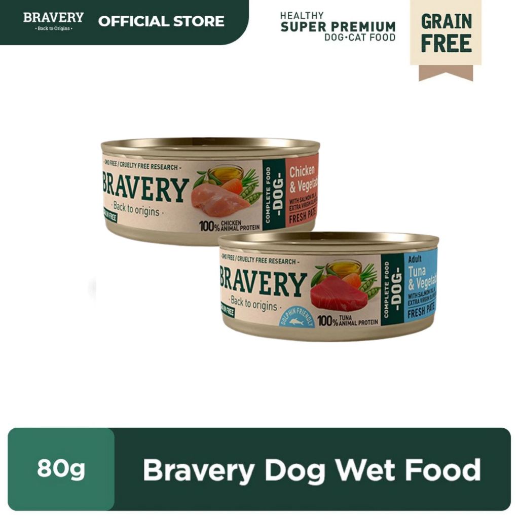 BRAVERY Wet Food for Dogs 80gr / Makanan basah anjing / wet food