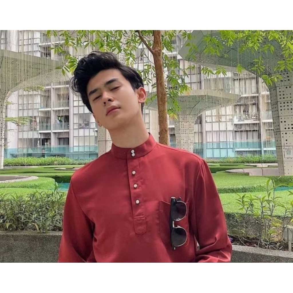 BAJU+CELANA+SONGKET SETELAN ADAT MELAYU TRADISIONAL CEKAK MUSANG PAKAIAN ADAT MELAYU PRIA