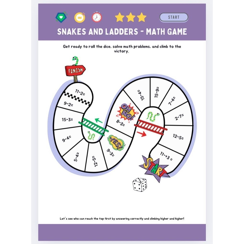 Board Pintar Ular Tangga - media pembelajaran matematika