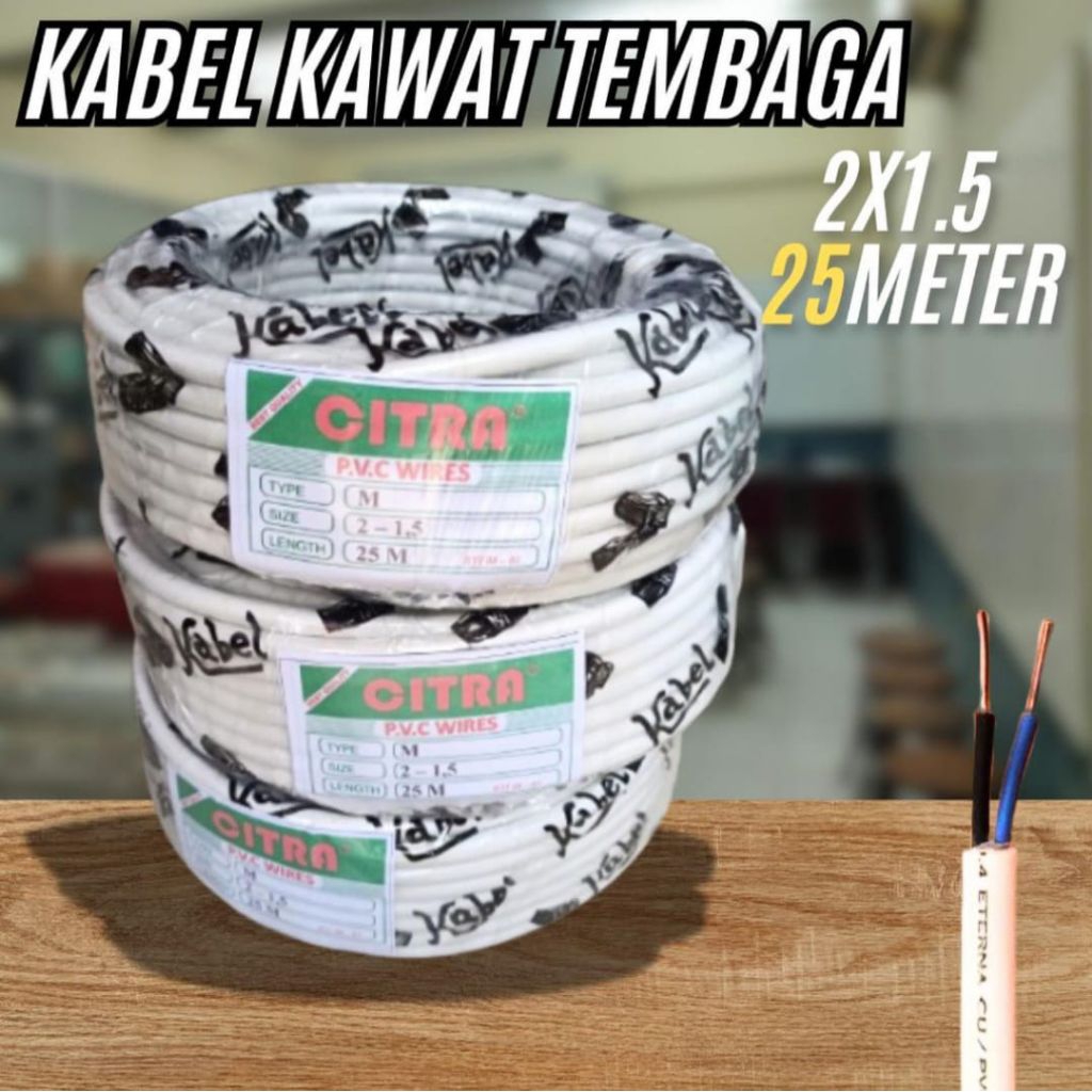 Kabel listrik 2x1,5 NYM kabel tunggal kabel kawat