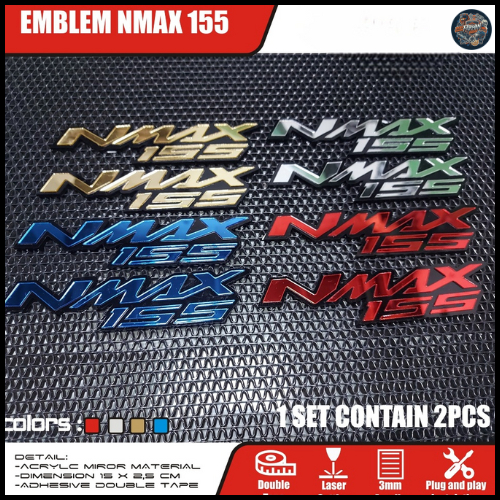 2PCS EMBLEM NMAX 155 YAMAHA | EMBLEM TIMBUL NMAX NEW & OLD | REAL PICTURE | PREMIUM QUALITY