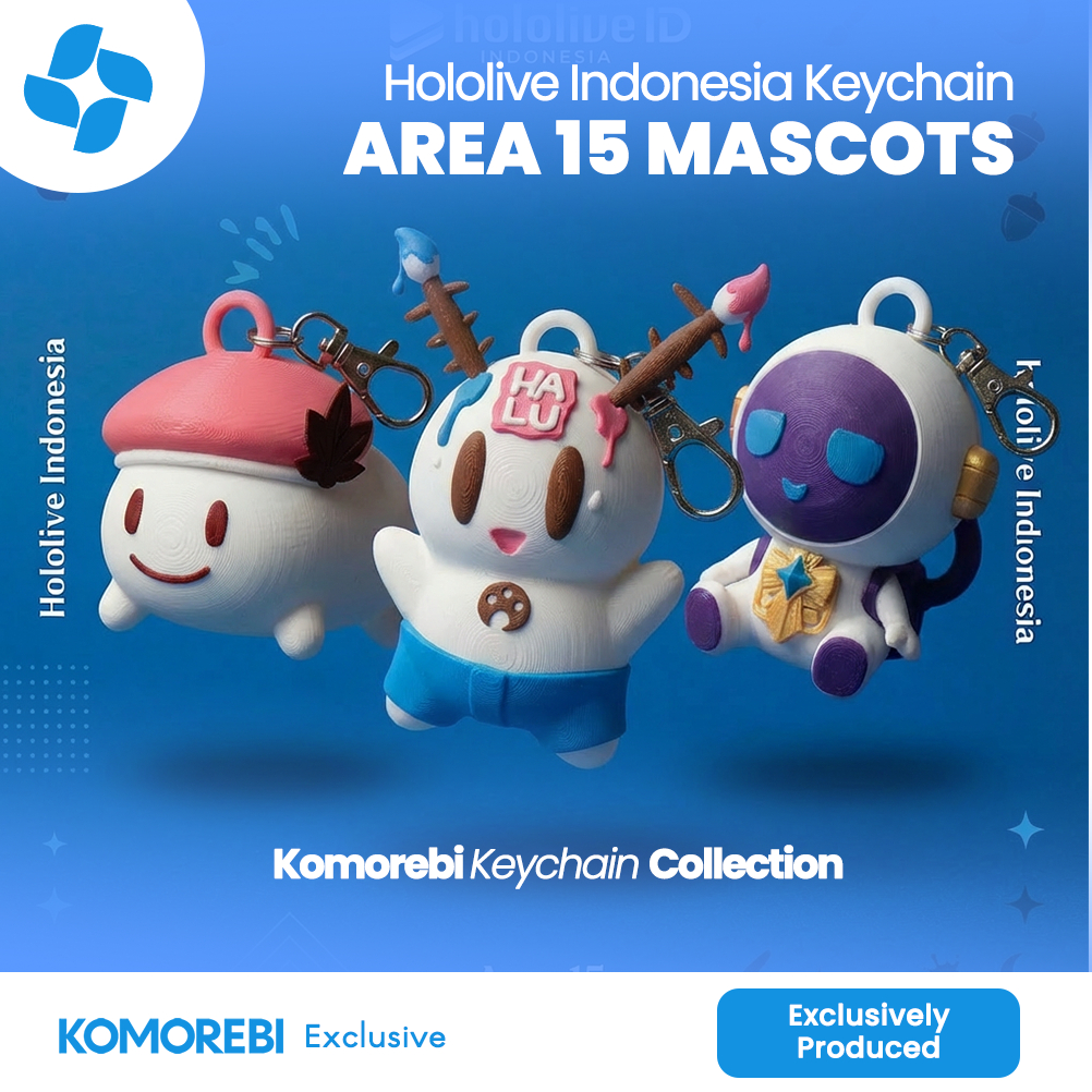 Keychain Hololive ID Gen 1 Area 15 Mascot Risuners Ioforia Moonabito Gantungan Kunci Tas 3D Print Lu