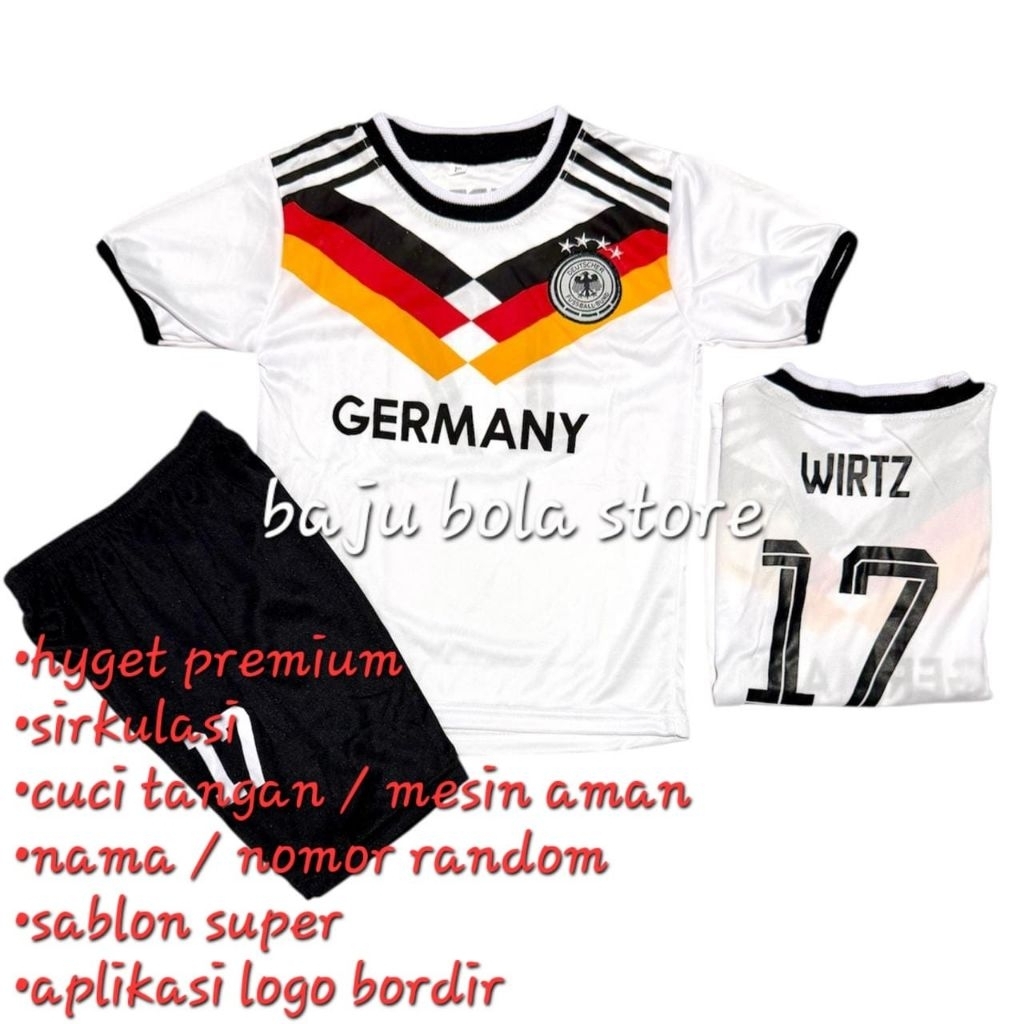 baju bola anak stelan Jerman kaos dan celana
