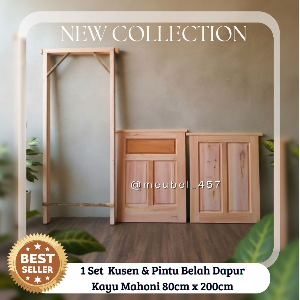 (Ready stok) pintu dapur belah atas bawah minimalis pintu kayu mahoni perhutani
