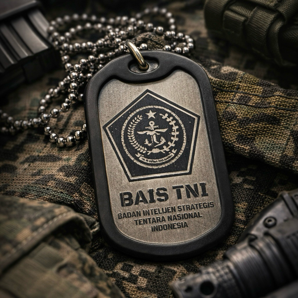 Kalung BAIS TNI / Badan Intelijen Strategis / Kalung mabes TNI / Dog tag Bais / Kalung militer / aks