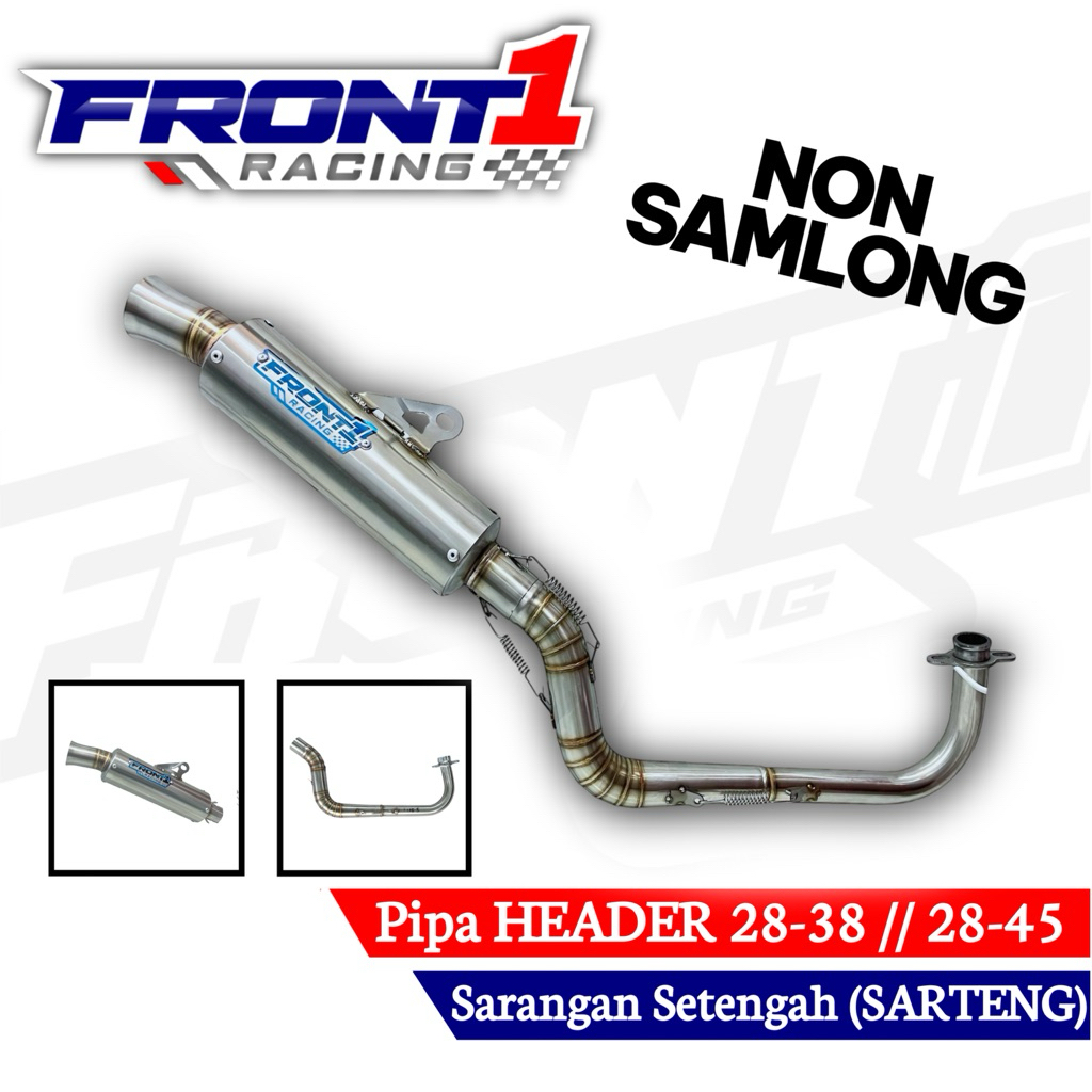 Knalpot Non Samlong FRONT1 Mio Sporty Smile Beat Karbu Esp Fi Deluxe Mio J M3