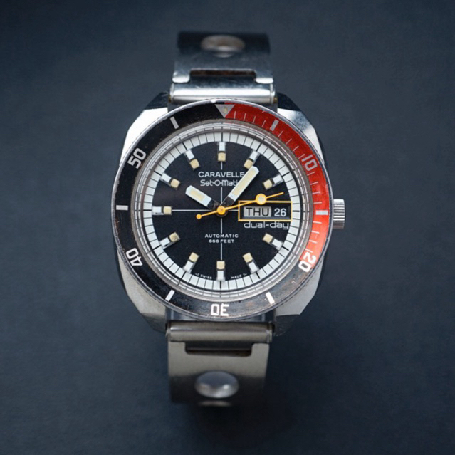 Jam Tangan Vintage Caravelle by Bulova Set-O-Matic Automatic Swiss Preloved