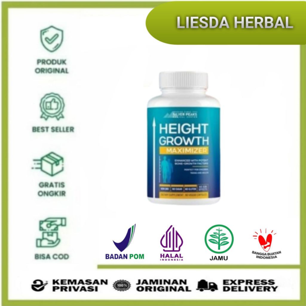 HEIGHT GROWTH MAXIMIZER ASLI 100% ORIGINAL OBAT PENINGGI BADAN HERBAL SUPER GROW UP ASLI - HEIGTH GR