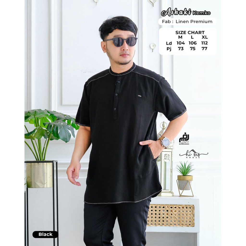 COD= NO CANCEL• Ashaki Kemko by Ori Leafy• Kemko Linen Lengan Pendek Premium