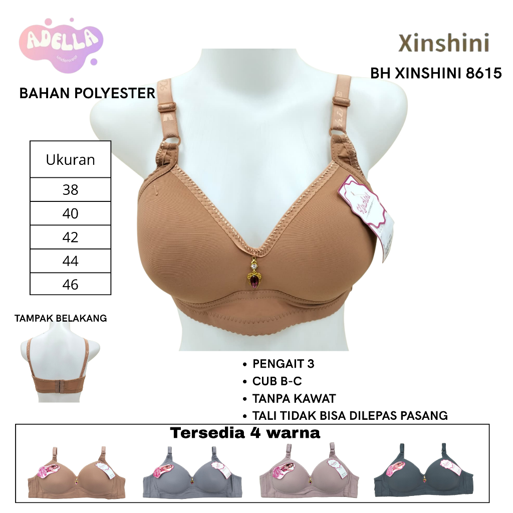 BRA BH Xinshini 8615 Polos Tanpa kawat