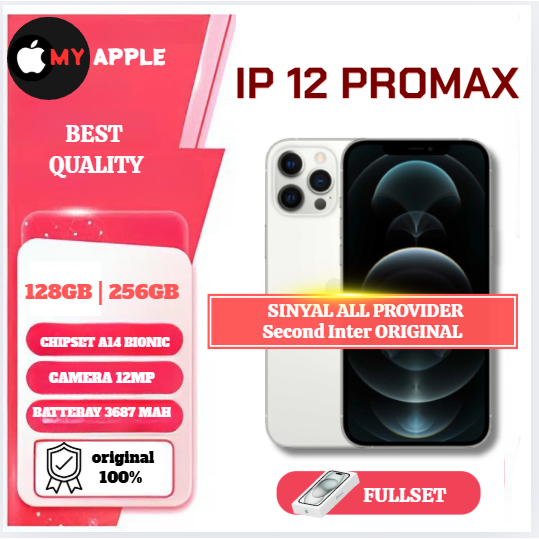 IPHONE 12 PRO MAX SECOND FULLSET 128GB 256GB ALL SIM GARANSI