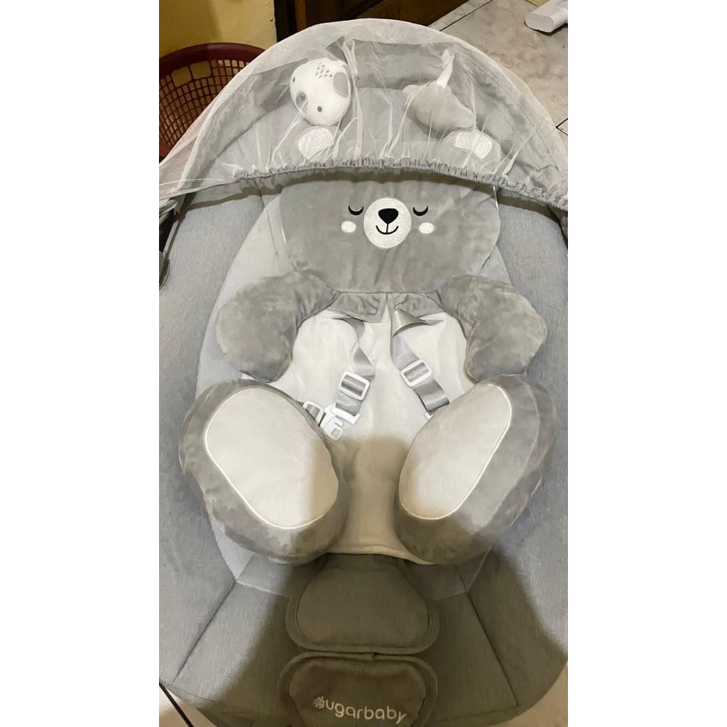 preloved bouncer merk sugar baby/Sugar baby HUG ME Automatic baby swing chair with table/ayunan bayi