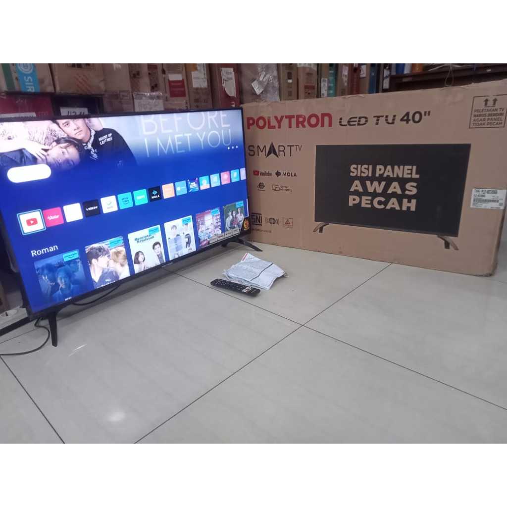 TV LED Polytron 40 inci FHD SMART TV Youtube Digital TV Kondisi bekas pemakaian masih segel 5374F