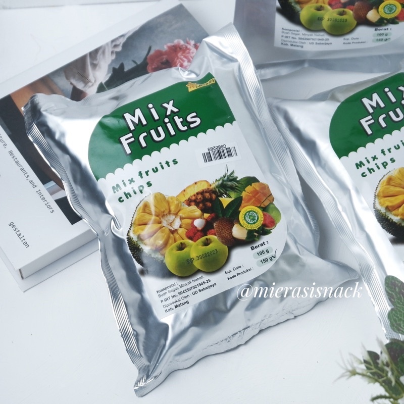 Keripik Buah Mix Fruits Khas malang 150g | Keripik Buah Malang | Cemilan Buah Kering | Snack Kiloan