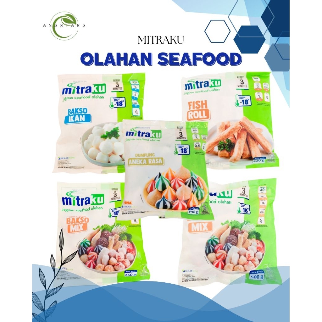Mitraku Olahan Seafood BaksoIkan200gr BaksoMix250Ggr&500gr FishRoll250gr DumplingAnekaRasa250gr