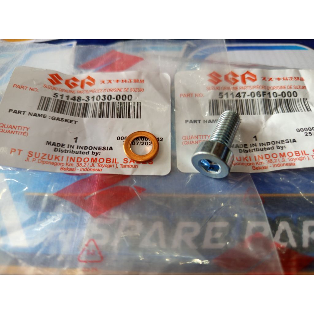 BAUT + RING TEMBAGA SULING SHOCK DEPAN SUZUKI ADDRESS KODE 51147-06F10 1+1 ORIGINAL SGP