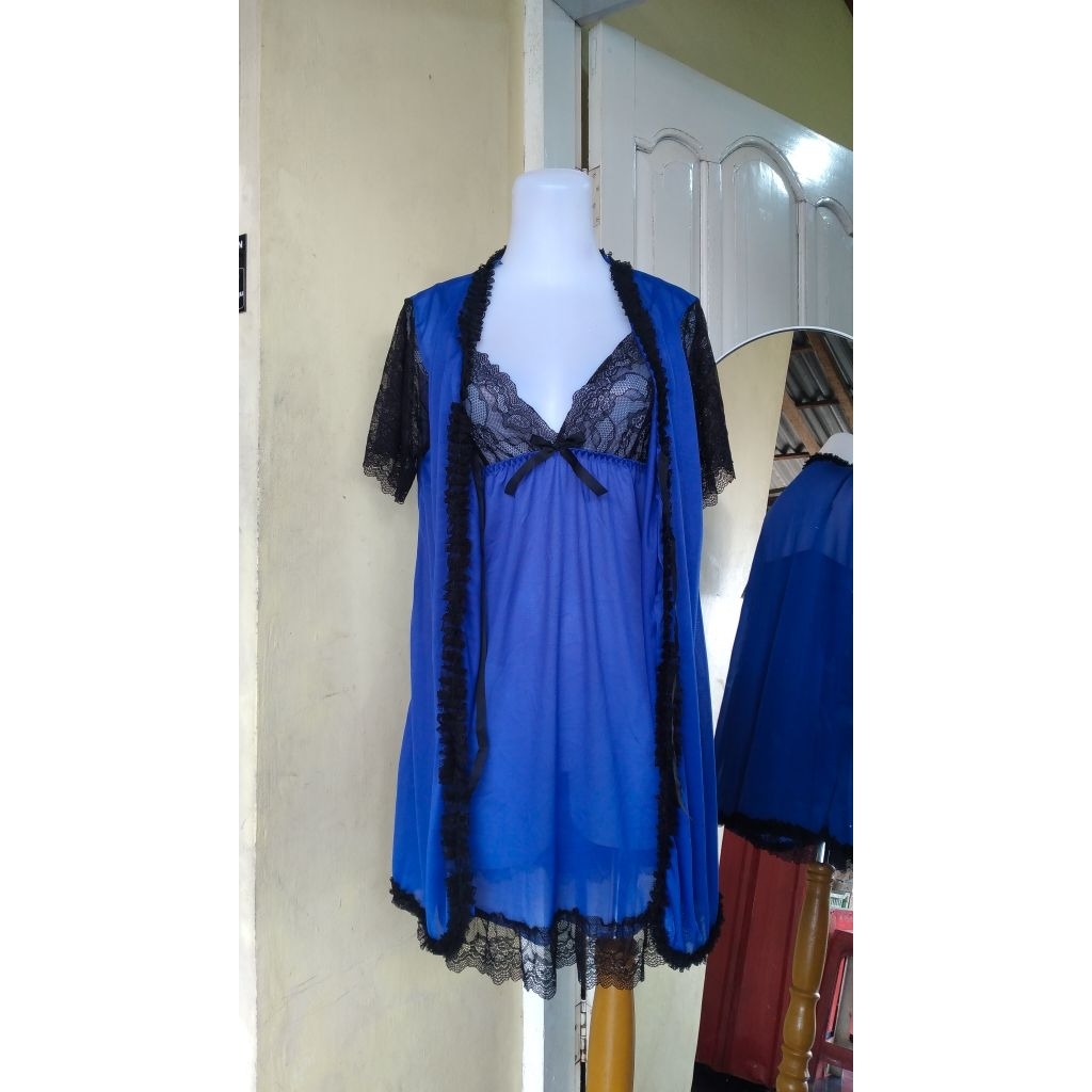 D.N Sexy lingerie kimono polyester renda brokat