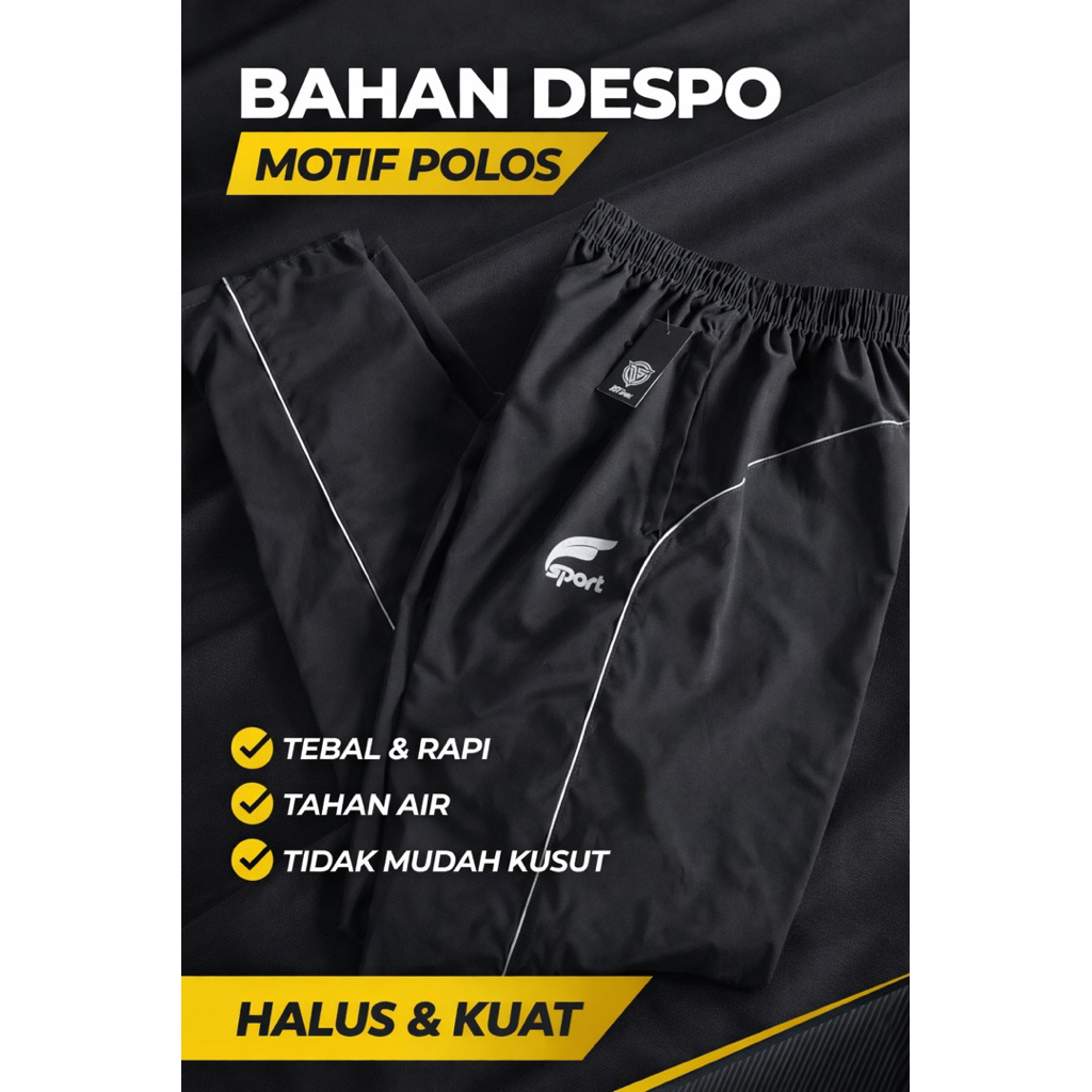 Celana training despo motif strip warna hijau army