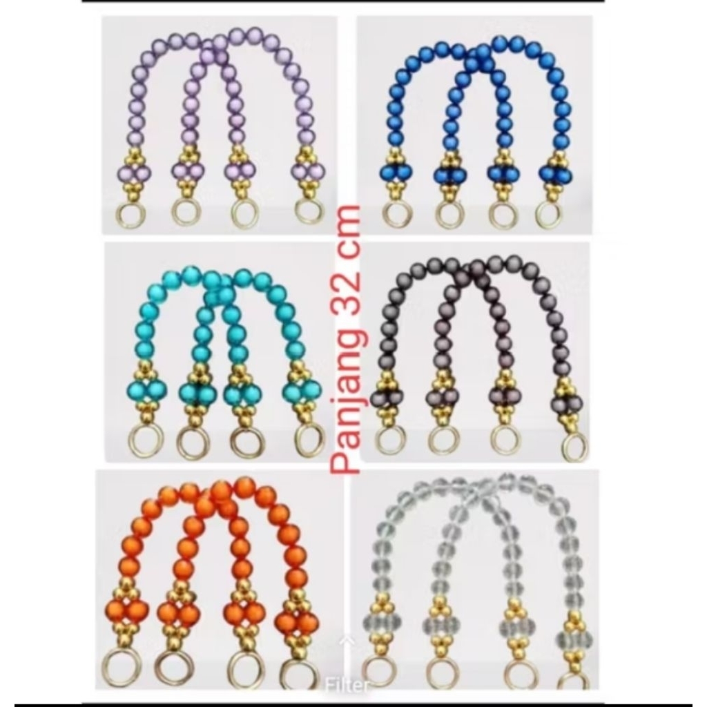 gagang tas mote isi 16 mm panjang 32 cm variasi gold  harga untuk sepasang (2 pcs)