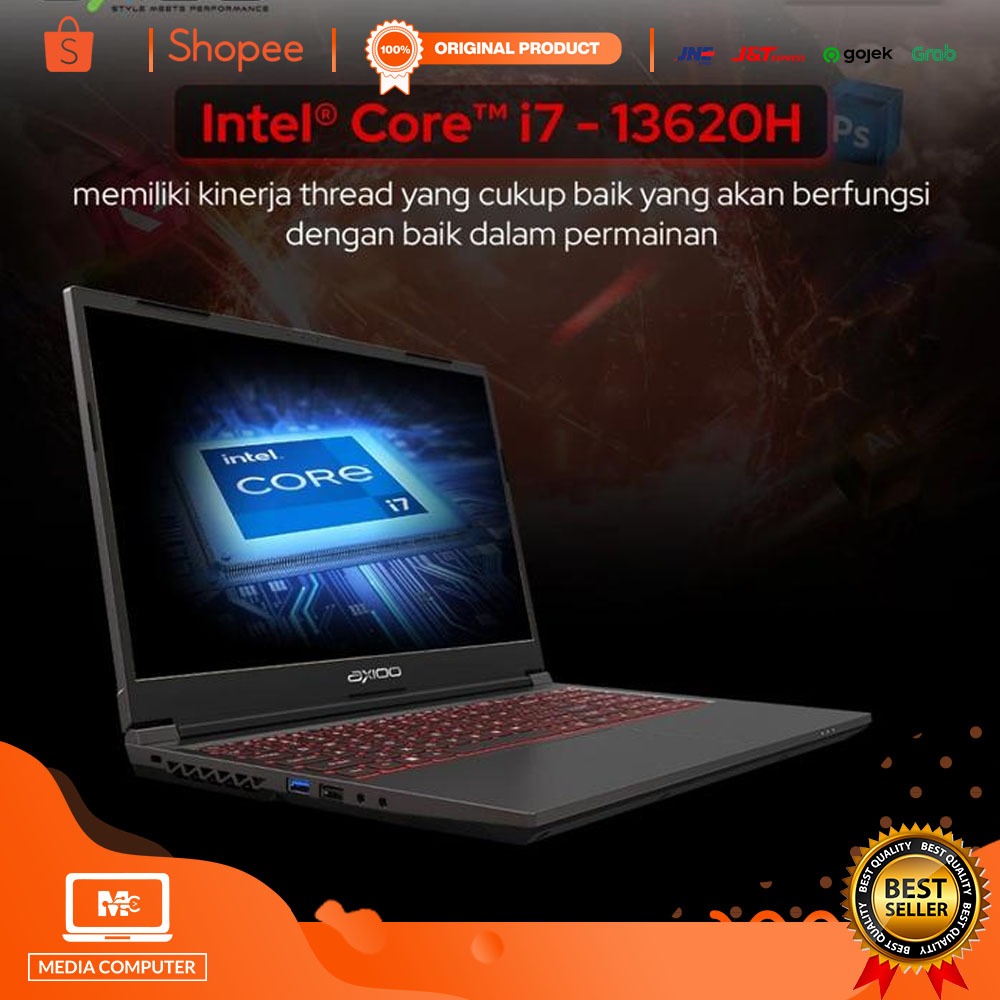 AXIOO PONGO 735 Core i7 13620H 16GB 512GB 3050 DOS Black