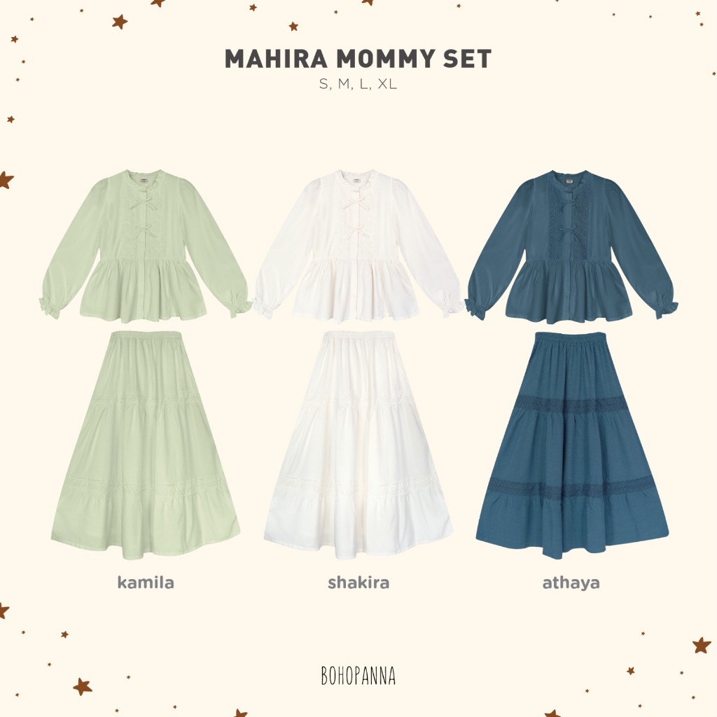 Giggles - Mahira Mommy Set | Bohopanna | Setelan Muslim Dewasa Couple Raya Collection