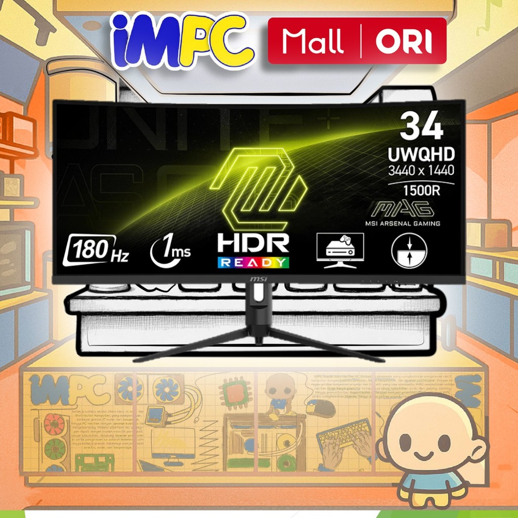 MSI MONITOR MAG 342CQR E2 CURVE - Gaming Monitor 34 Inch