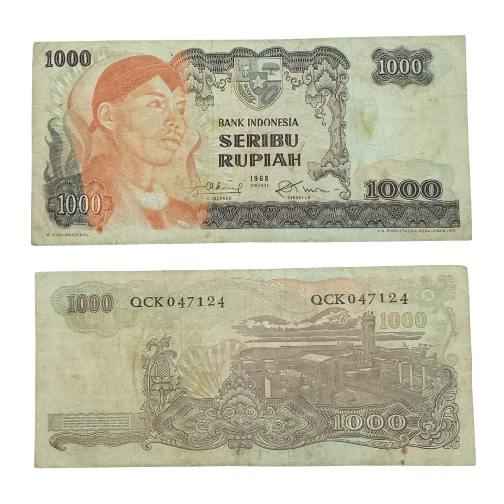 Uang Kuno 1000 Rupiah seri Sudirman tahun 1968