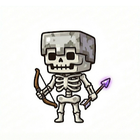 Mainan Action Figure kecil susun rakit My World Skeleton Archer