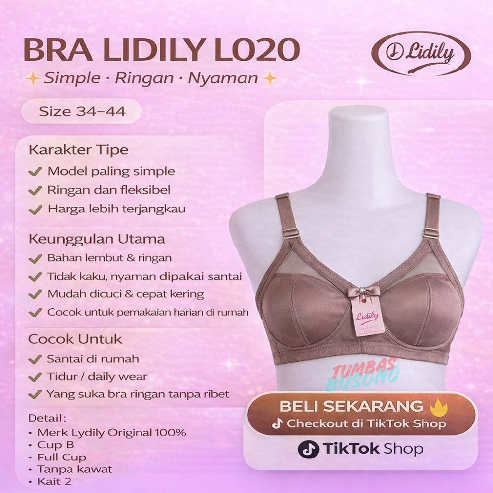 MURAH!!! [ 1 PCS ]BH LYDYLY L020 || BRA BRUKAT RENDA SETENGAH TRANSPARAN//BH TANPA BUSA TANPA KAWAT