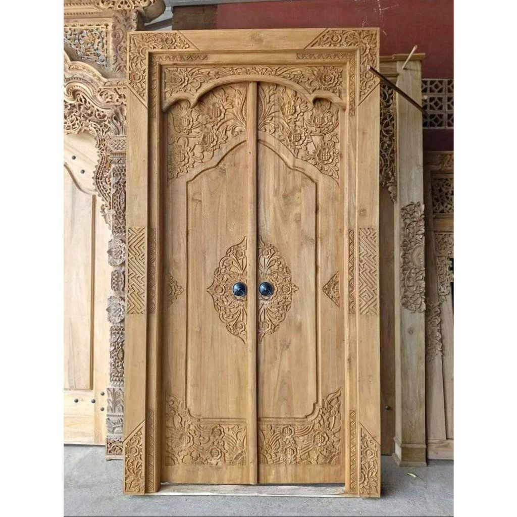 Pintu Gebyok Minimalis Jati | Gebyok Ukir Jepara |Pintu Ukir Minimalis | Ukuran 120x230 CM