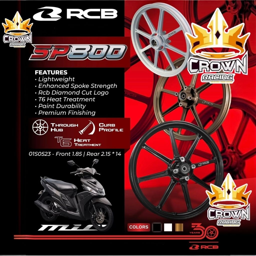 Velg RCB SP800 Mio M3 Z S Gear / Freego / Fino 125 / Soul GT 125 / Xride 125 / Xeon