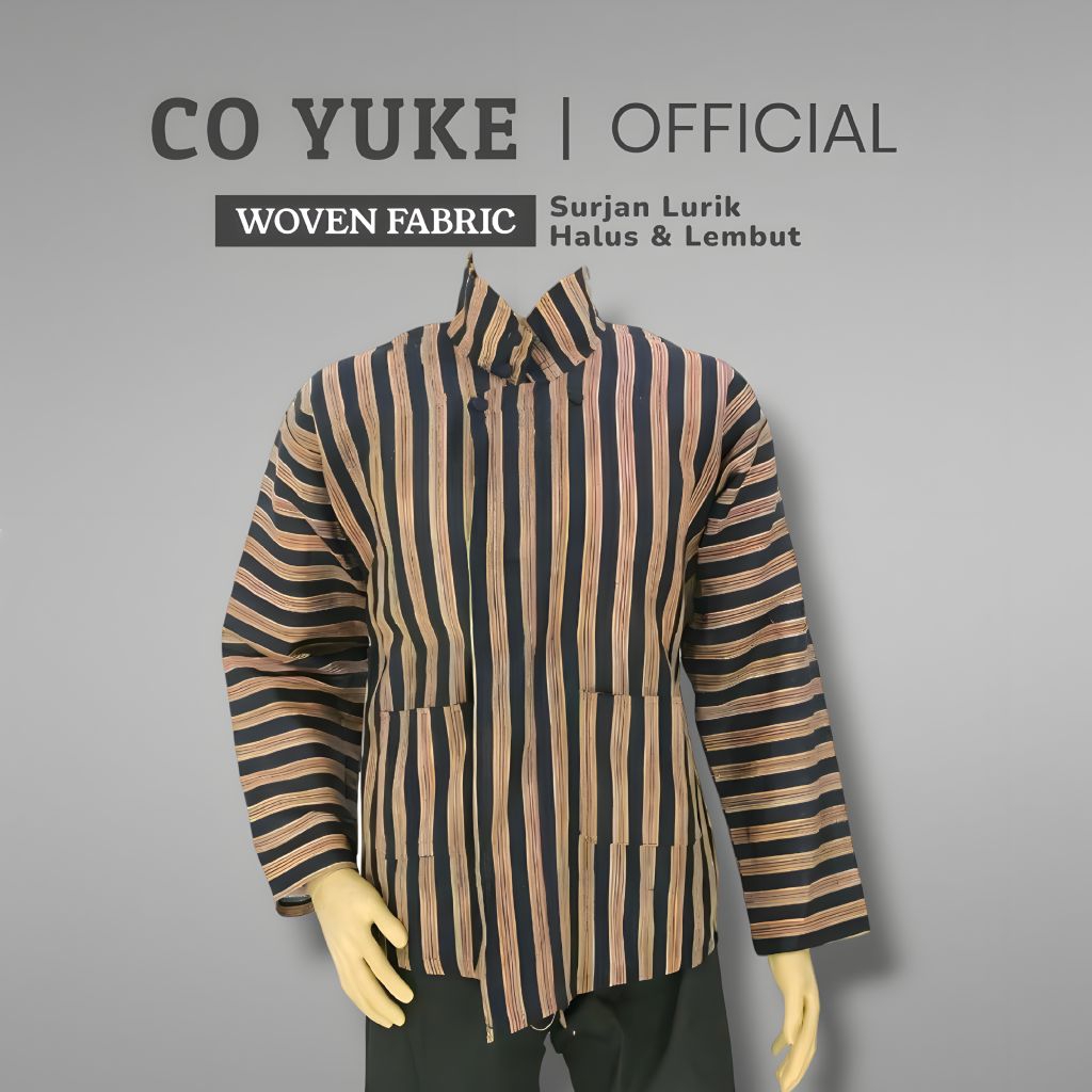 Surjan Lurik Pria Premium Original – Baju Adat Jawa Tenun Halus Elegan
