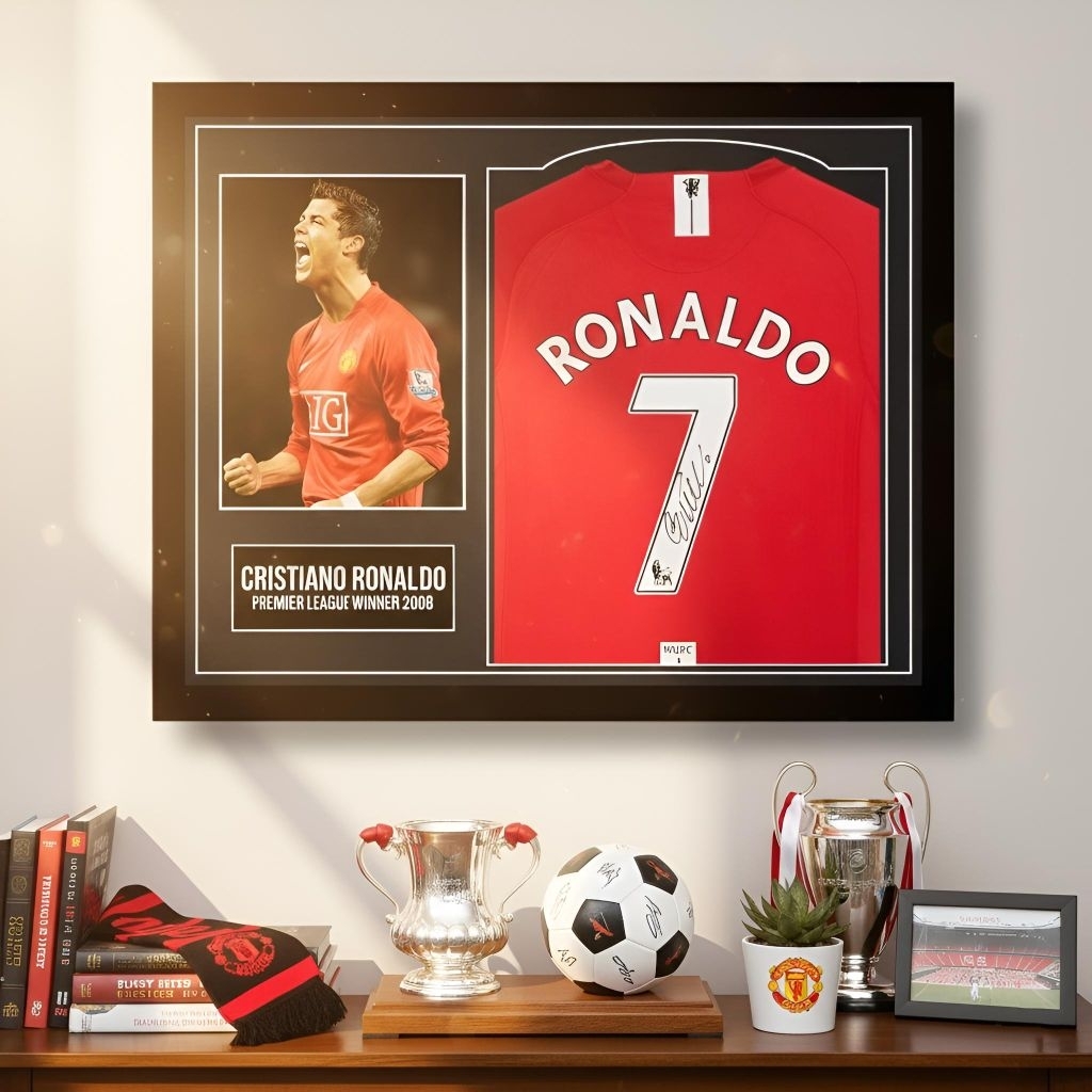 Frame Jersey Cristiano Ronaldo Manchester united | Replika frame Jersey | pajangan dinding Cristiano