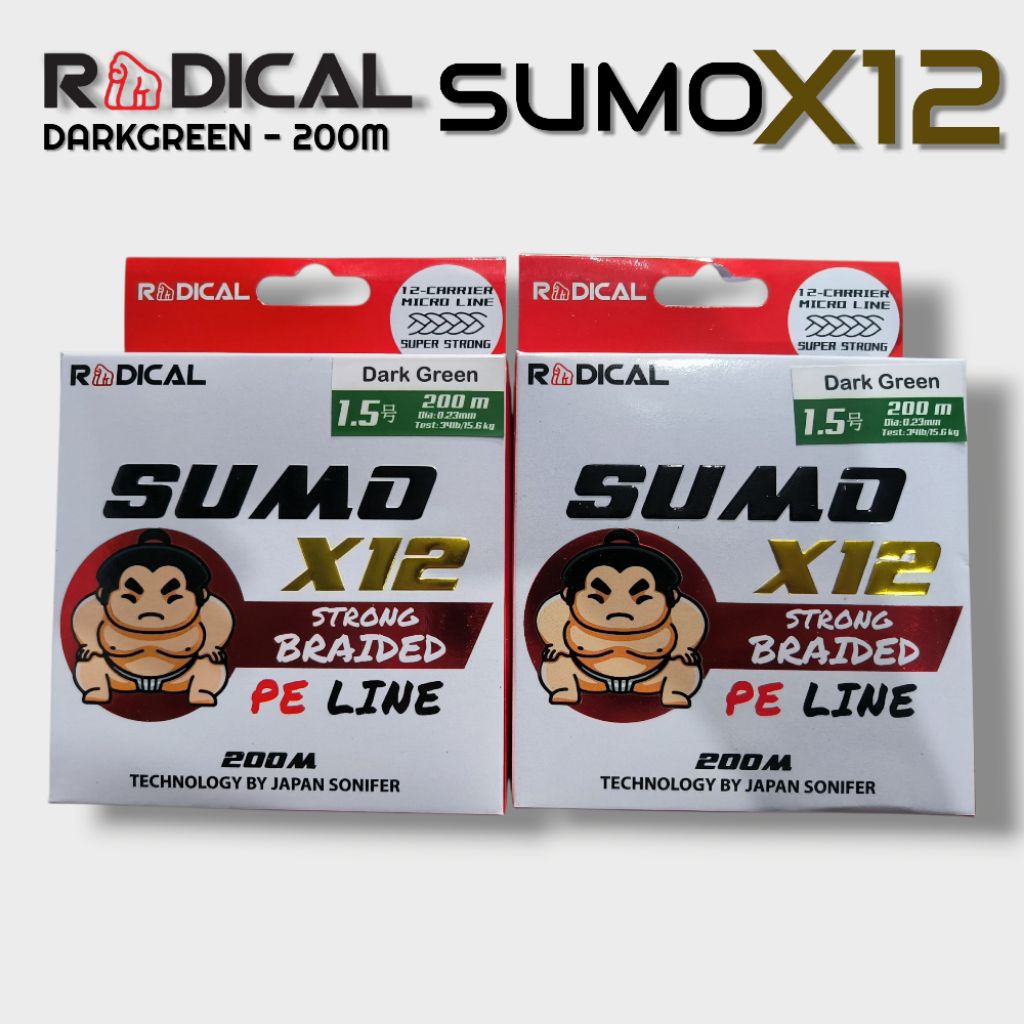 PE RADICAL SUMO X12 200M DARKGREEN