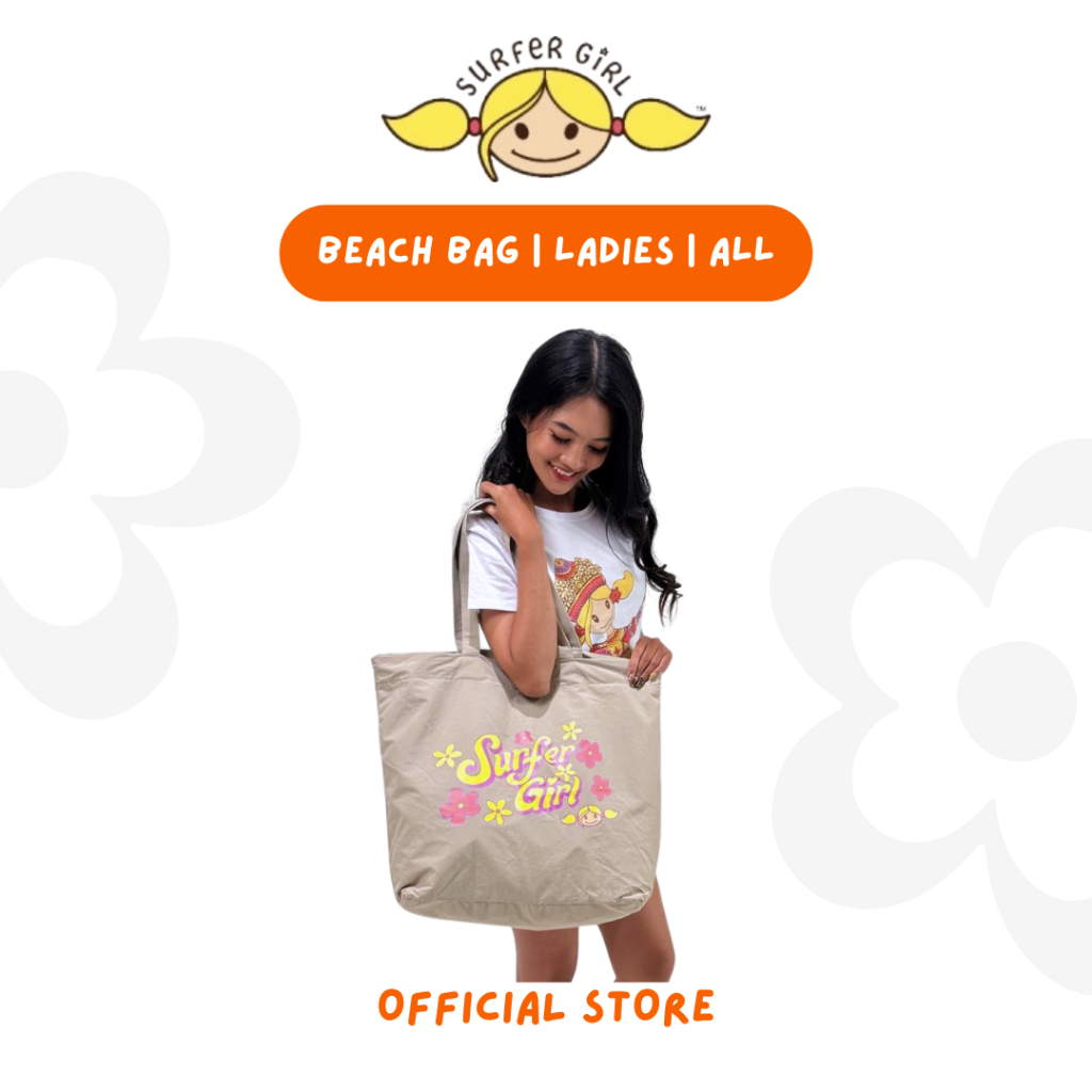 Surfer Girl Boheme Beach Bag Grey 254ABCB001GRY | Tas Pantai Wanita | Tas Pantai Surfer Girl | Beach