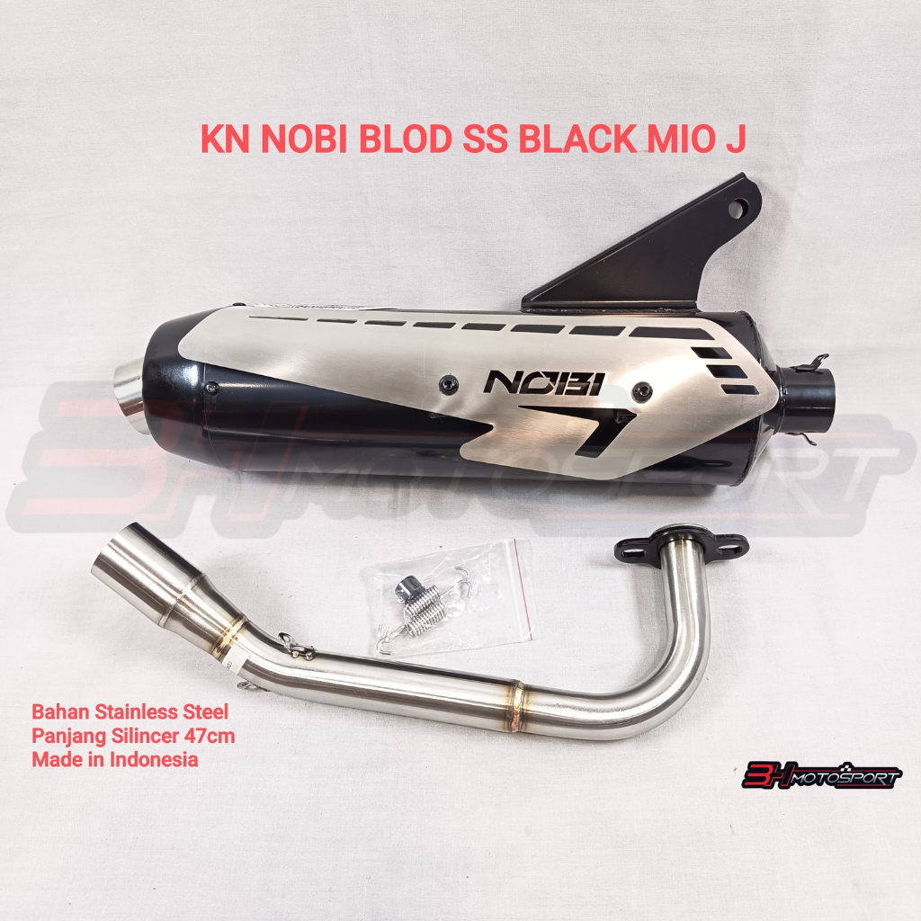 KNALPOT KENALPOT NOBI NOB1 BOLD STAINLESS MIO / MIO J BLACK HITAM MIO