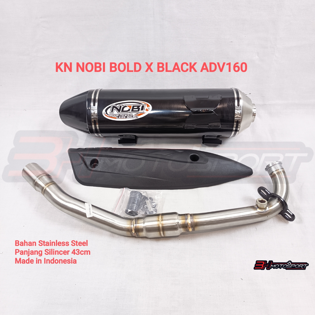 KNALPOT NOBI NOB1 BOLD X MOTOR ADV 160 STAINLESS HITAM