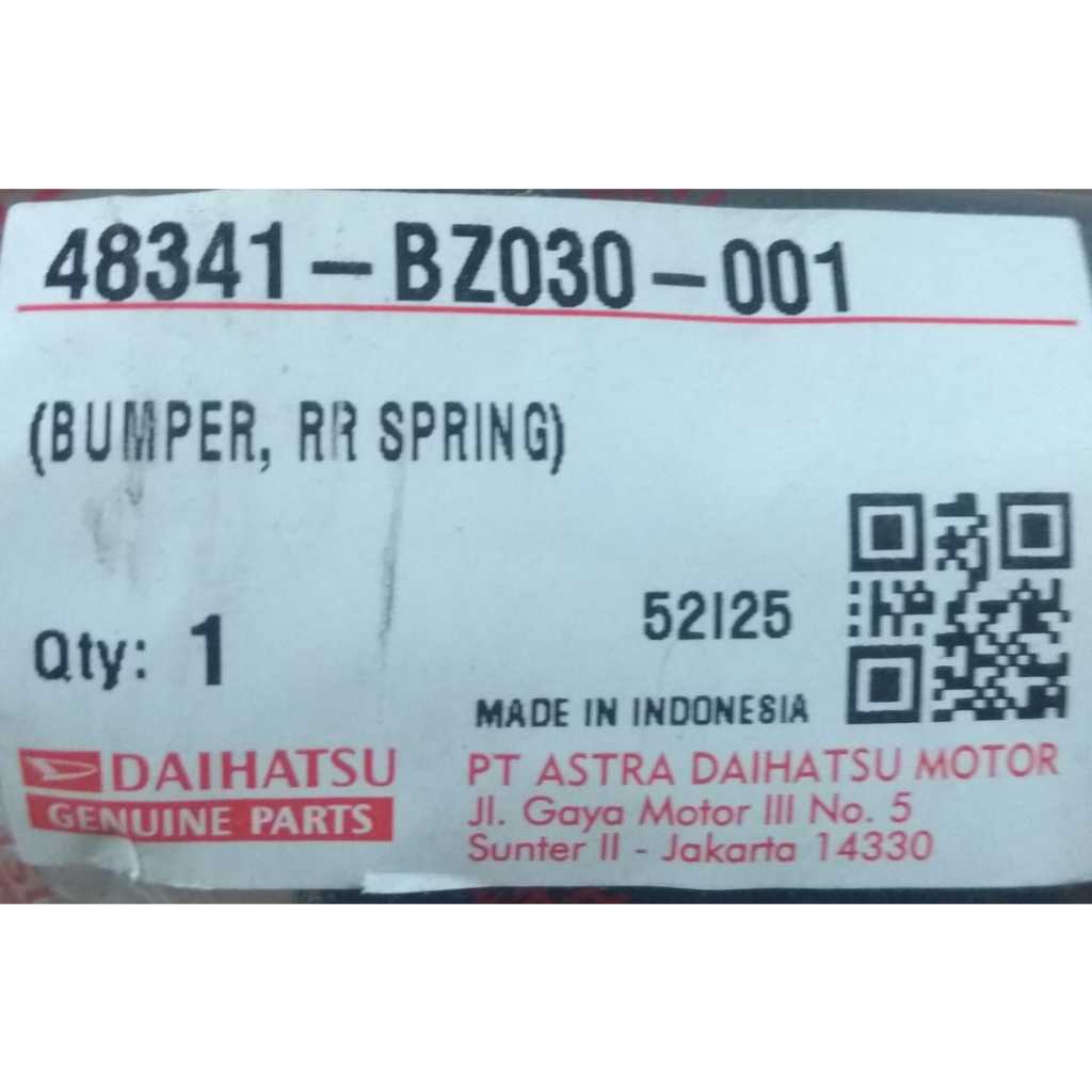 Karet Stopper/Bumper Shock Belakang  Daihatsu Ayla dan Toyota Agya / 48341-BZ030-001