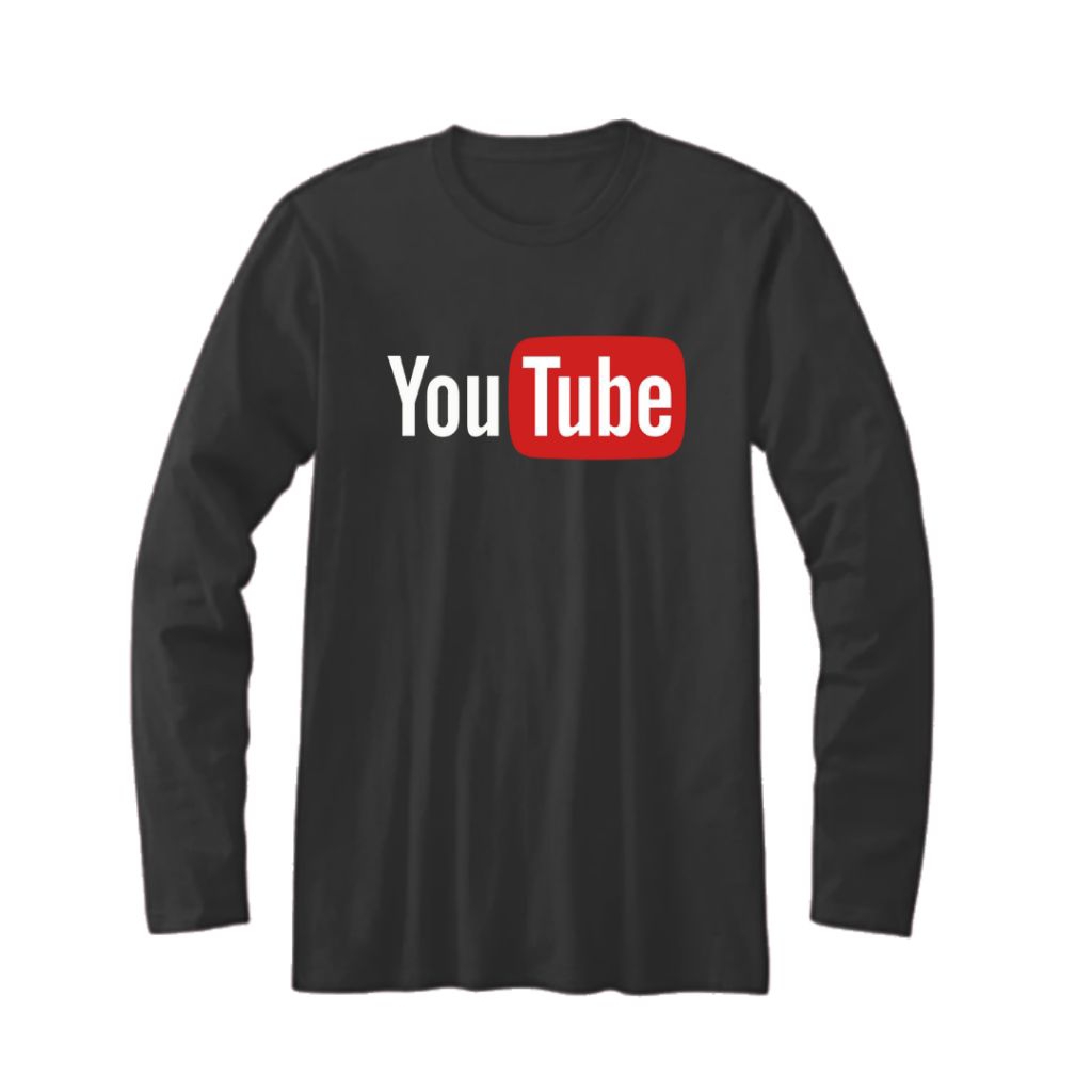Kaos Lengan Panjang Youtube - Youtube Logo - By kvnstore
