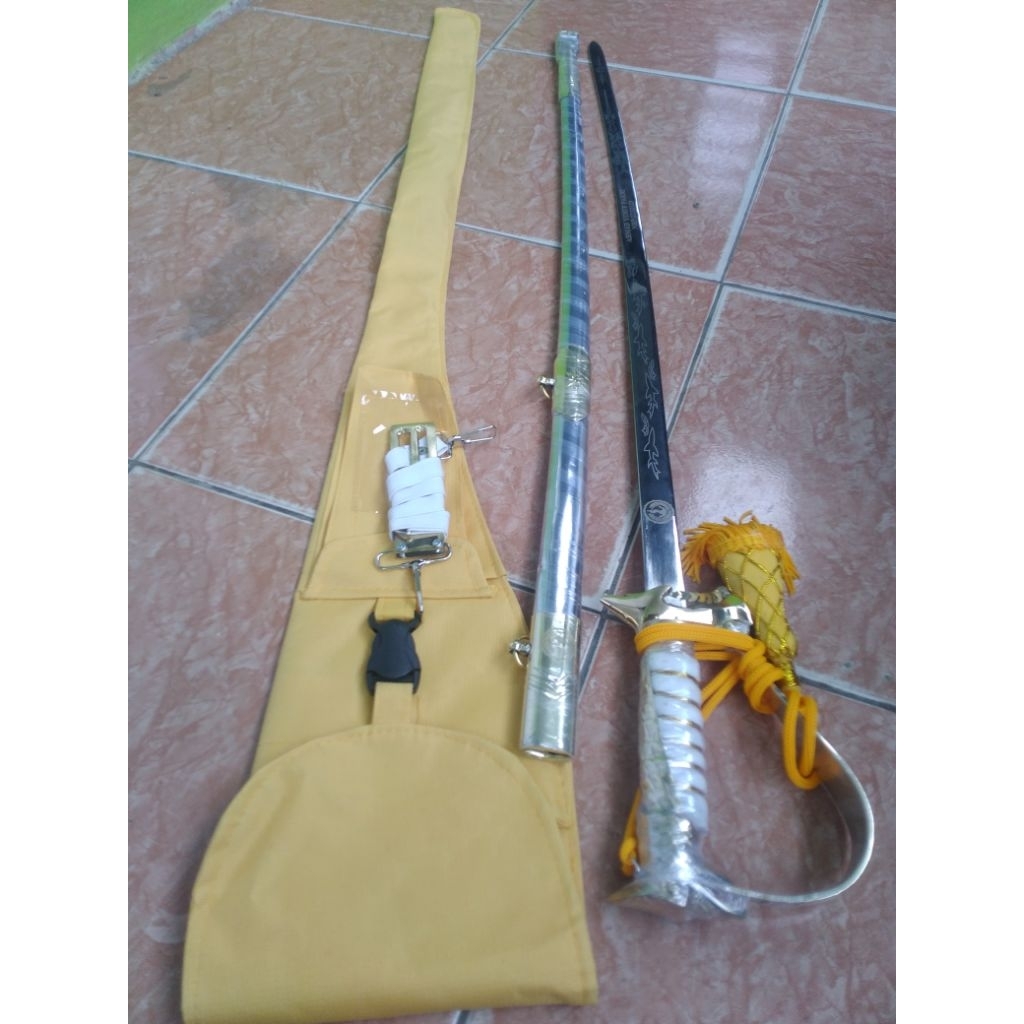 Pedang Pora Pelayaran Kuning Full Silver Free Nama