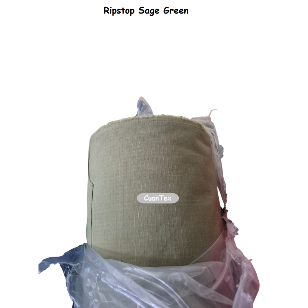 Kain Ripstop Sage Green Bahan Ripstop Hijau Atribut TR Sage Green SR