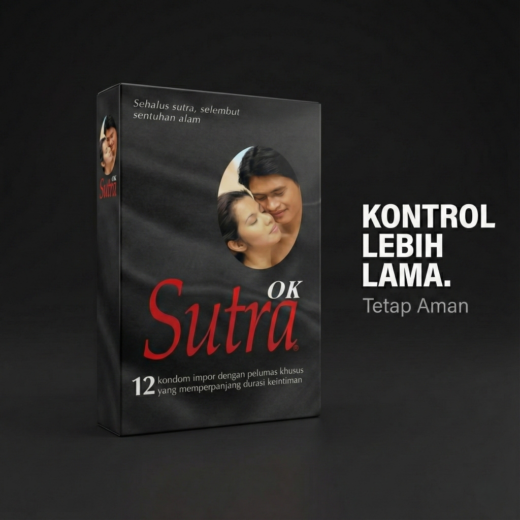 Kondom Sutra OK Hitam 12s - Main Jadi Tahan Lama, Performa Maksimal, Packaging Privasi