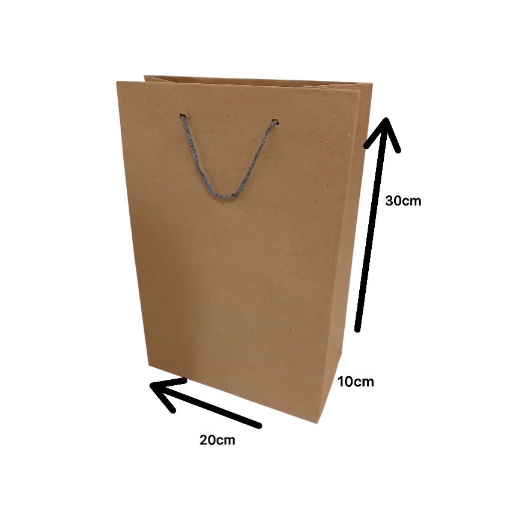 Paperbag tas songgong 20x10x30cm kertas craft coklat polos