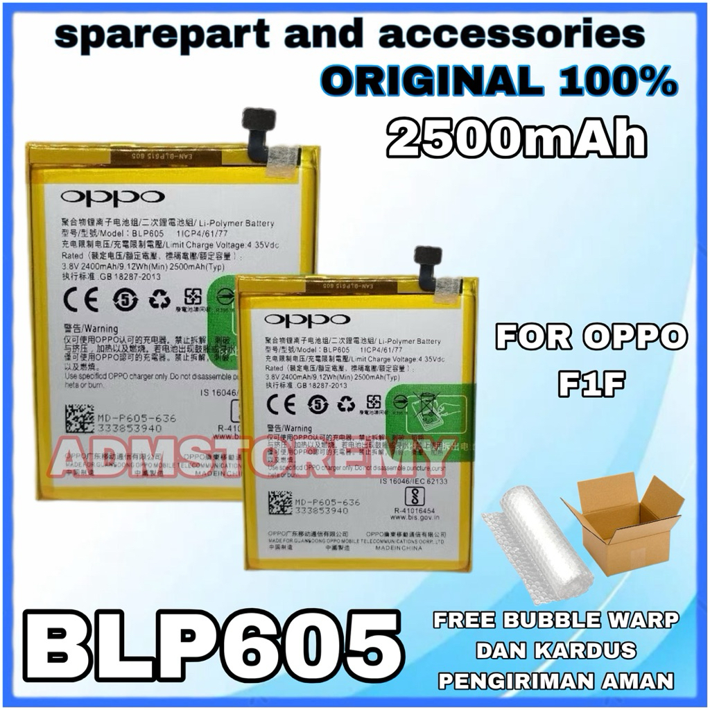 Batre Baterai BLP605 Oppo F1F Battery Batre Tanam Oppo Original (ADMSTOREMY)