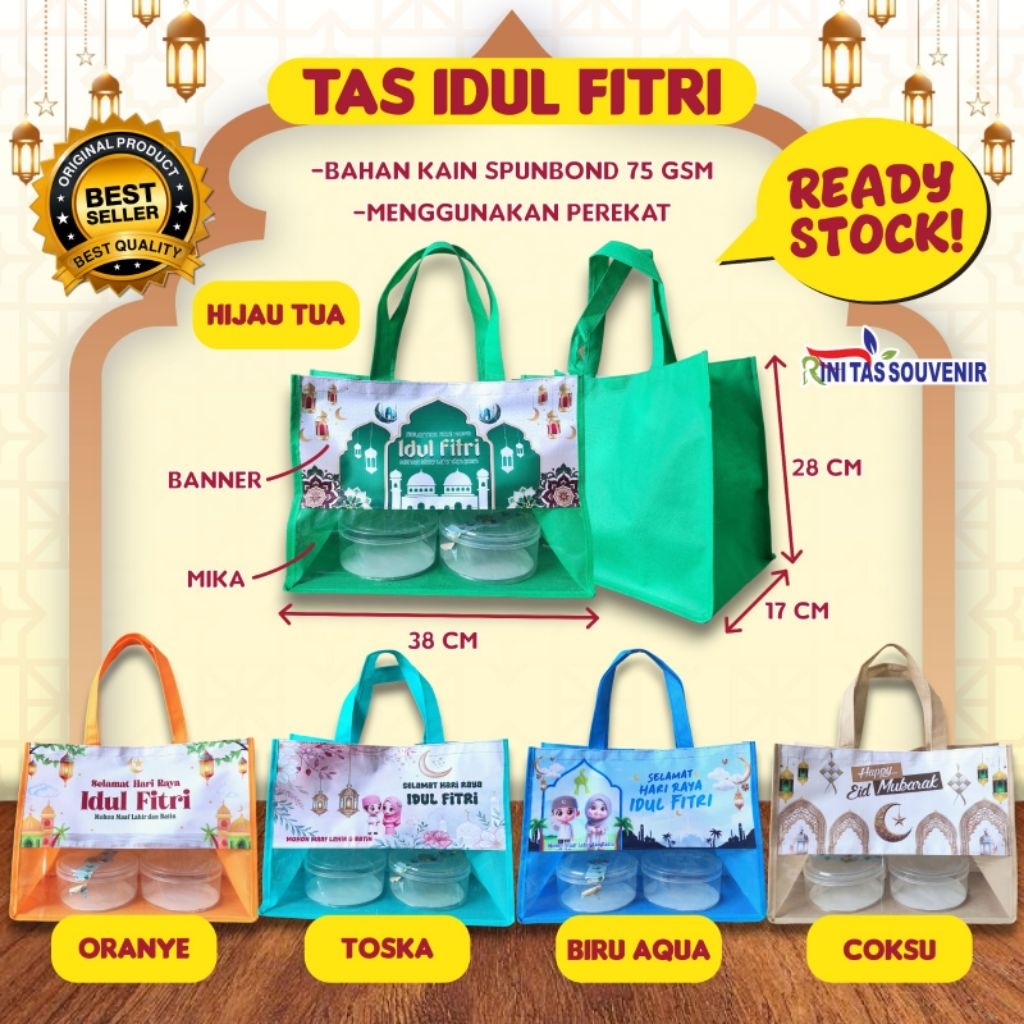 Readystock Tas Lebaran Mix Mika Goodie Bag Lebaran Jumbo Ukuran 38*17*28 Tas Parcel Hari Raya Tas Bi