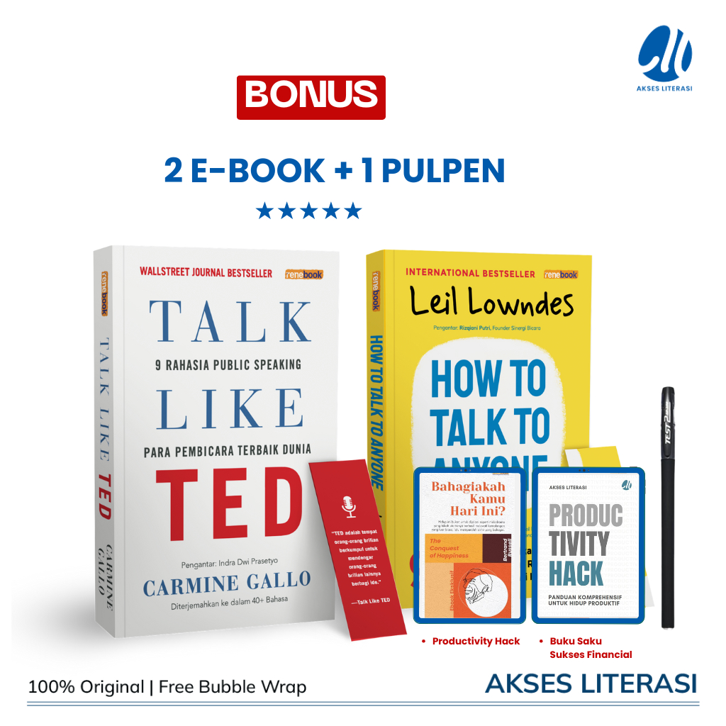 [PAKET KOMUNIKASI]Buku Talk LIKE Ted & Buku How To Talk Anyone