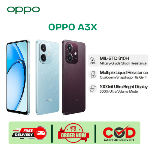 Oppo A3X 6/128GB - Prosesor Qualcomm Snapdragon 6s 4G Gen1
